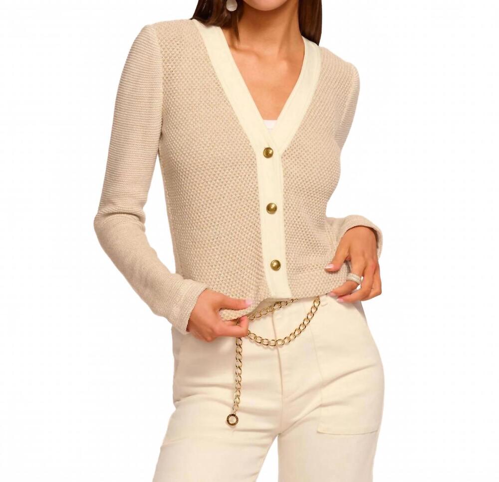 NEW RAMY BROOK huda cotton lurex jacket in sandstone tweed